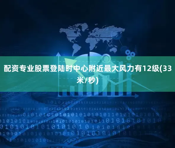 配资专业股票登陆时中心附近最大风力有12级(33米/秒)